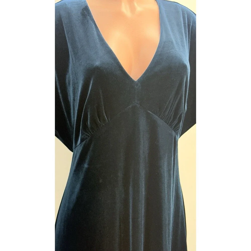 Taylor Womens Dress Blue Velvet Evening Flare Size 14 - Picture 6 of 15